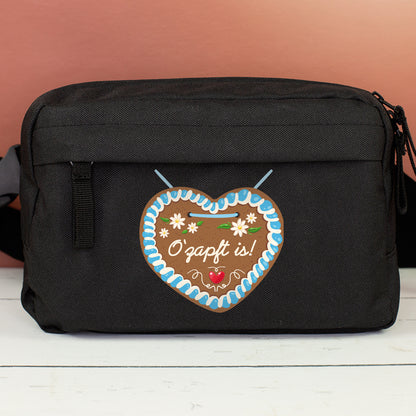 Bauchtasche mit Lebkuchenherz & Name personalisiert | Crossbody Bag für Volksfest, Frauen & Männer