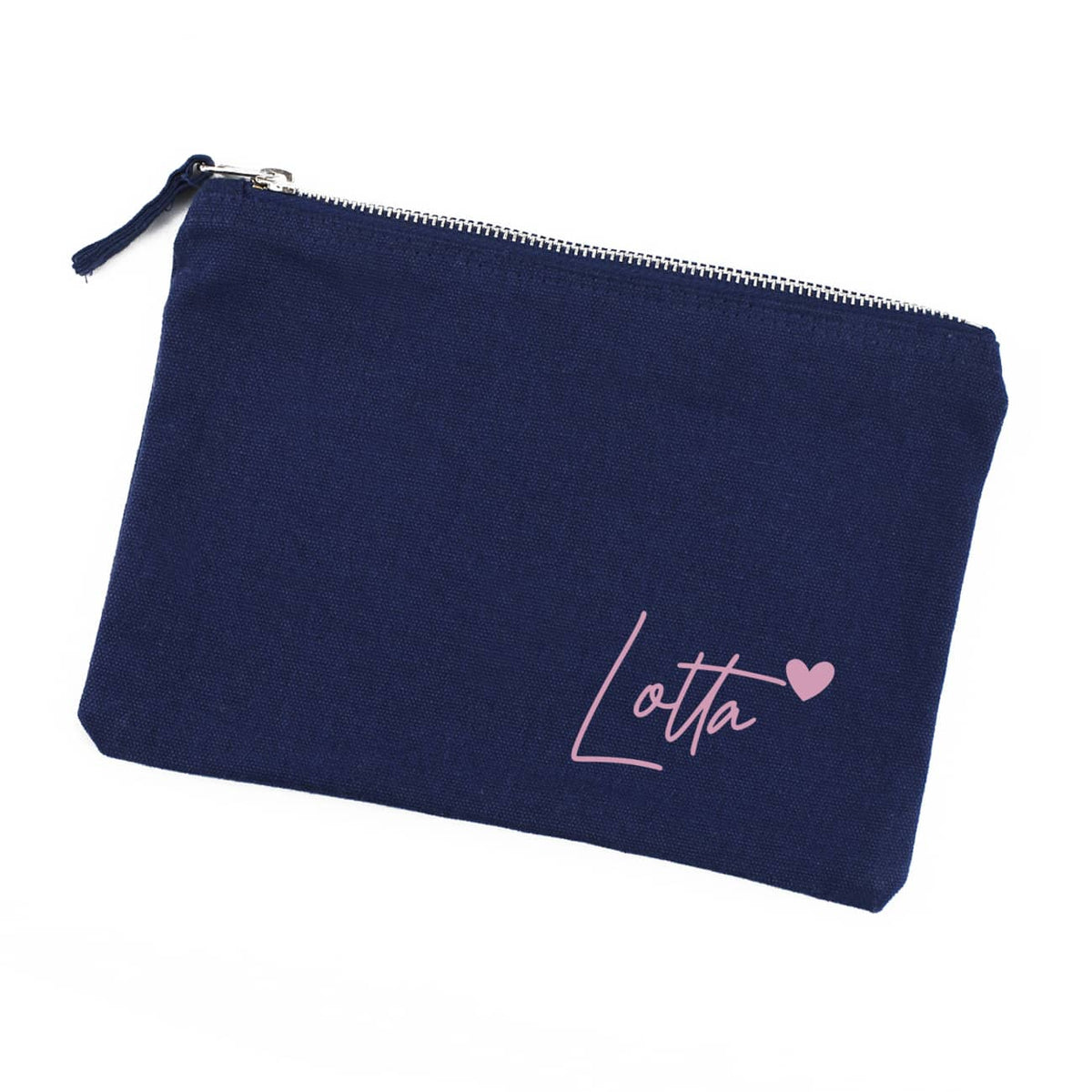Kosmetiktasche mit Name und Herz