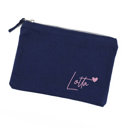 Kosmetiktasche mit Name und Herz