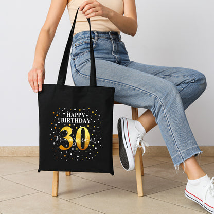 Personalisierte Geburtstagstasche "Happy Birthday" mit Name & Alter | Konfetti Motiv