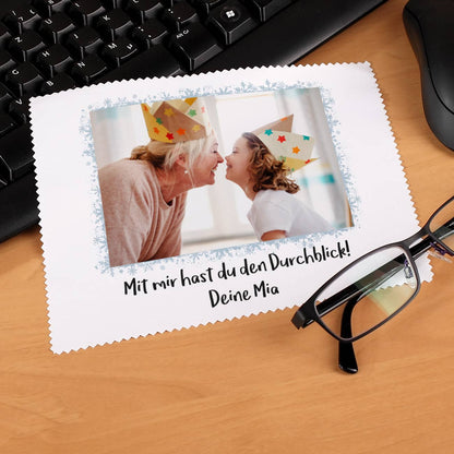 Winterliches Brillenputztuch mit Fotoaufdruck
