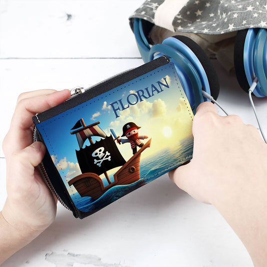Geldbörse mit Piratenmotiv und Wunschname personalisiert