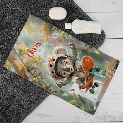 Cooles Handtuch mit verschiedenen Tieren bei Sommeraktivitäten und Name bedruckt