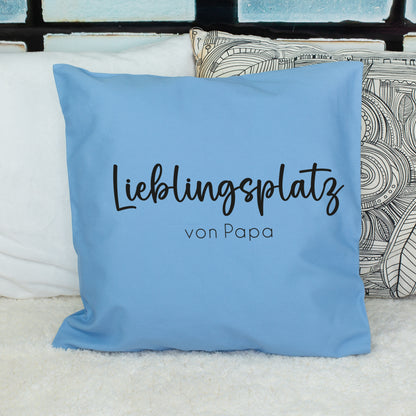Personalisiertes Kissen 'Lieblingsplatz' mit Wunschtext | Geschenk zum Einzug & Hausbau für Wohnung