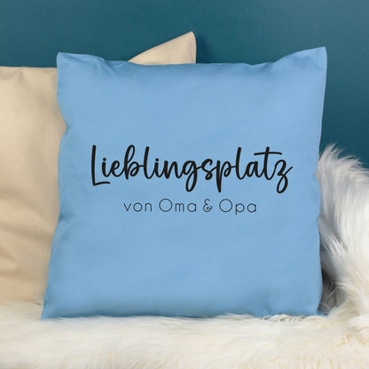 Personalisiertes Kissen 'Lieblingsplatz' mit Wunschtext | Geschenk zum Einzug & Hausbau für Wohnung