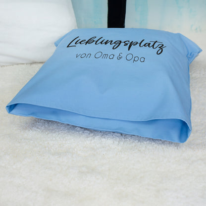 Personalisiertes Kissen 'Lieblingsplatz' mit Wunschtext | Geschenk zum Einzug & Hausbau für Wohnung