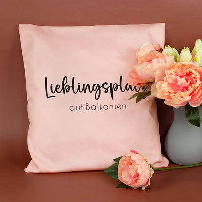 Personalisiertes Kissen 'Lieblingsplatz' mit Wunschtext | Geschenk zum Einzug & Hausbau für Wohnung