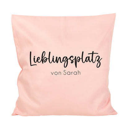 Personalisiertes Kissen 'Lieblingsplatz' mit Wunschtext | Geschenk zum Einzug & Hausbau für Wohnung