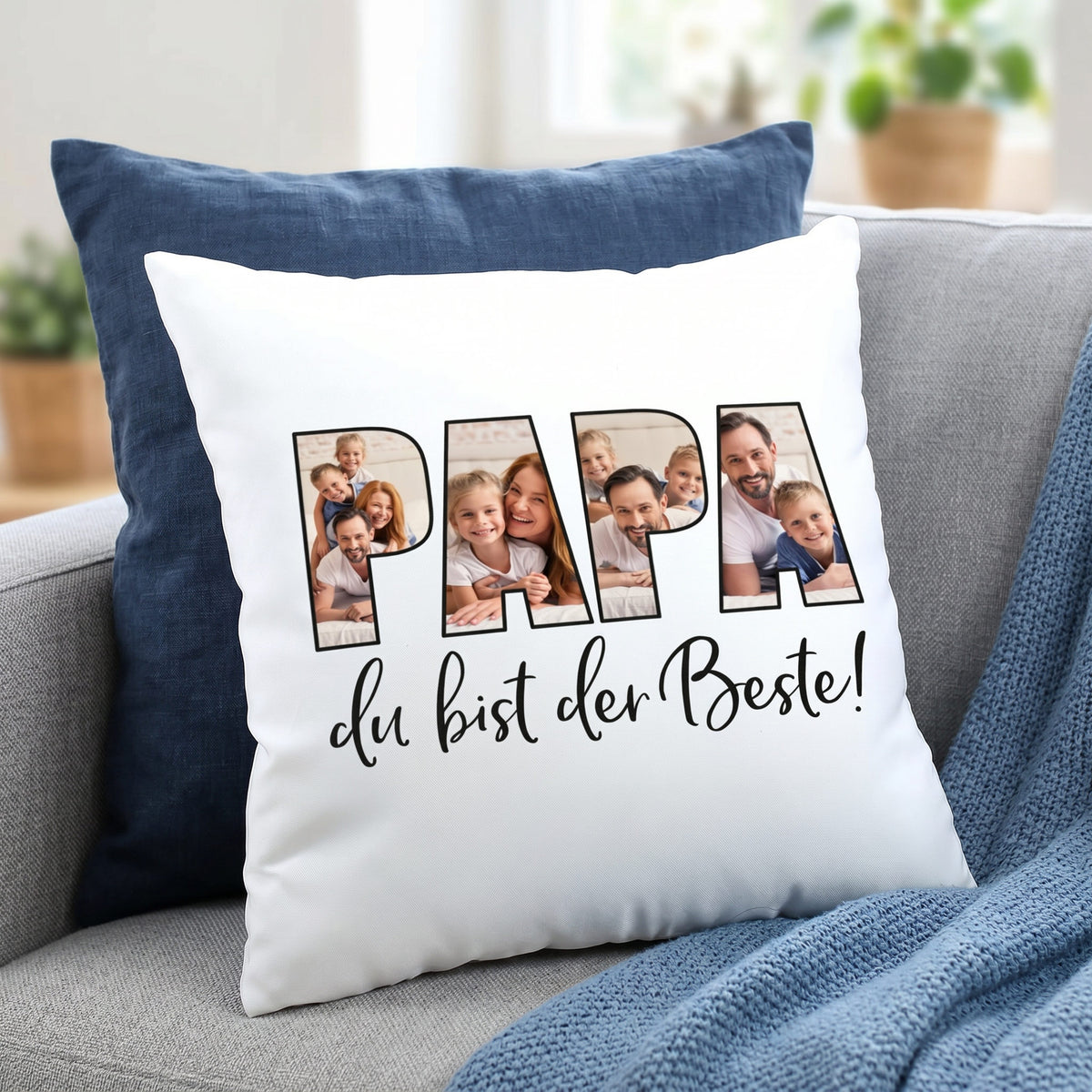 Papa du bist der Beste! - Fotokissen zum Vatertag