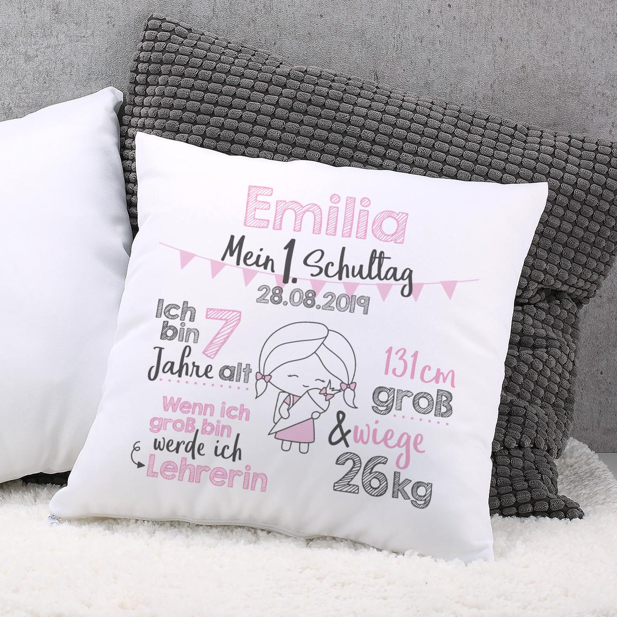 Kissen zur Einschulung für Mädchen