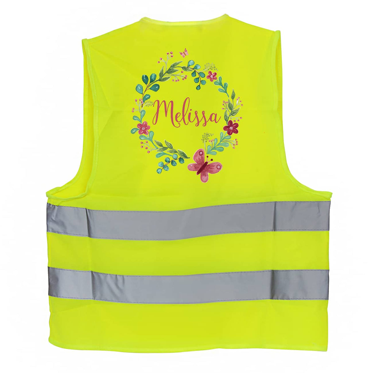 Warnweste für Mädchen mit Blumenmotiv