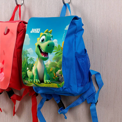 Kinderrucksack mit Dinosaurier und Name