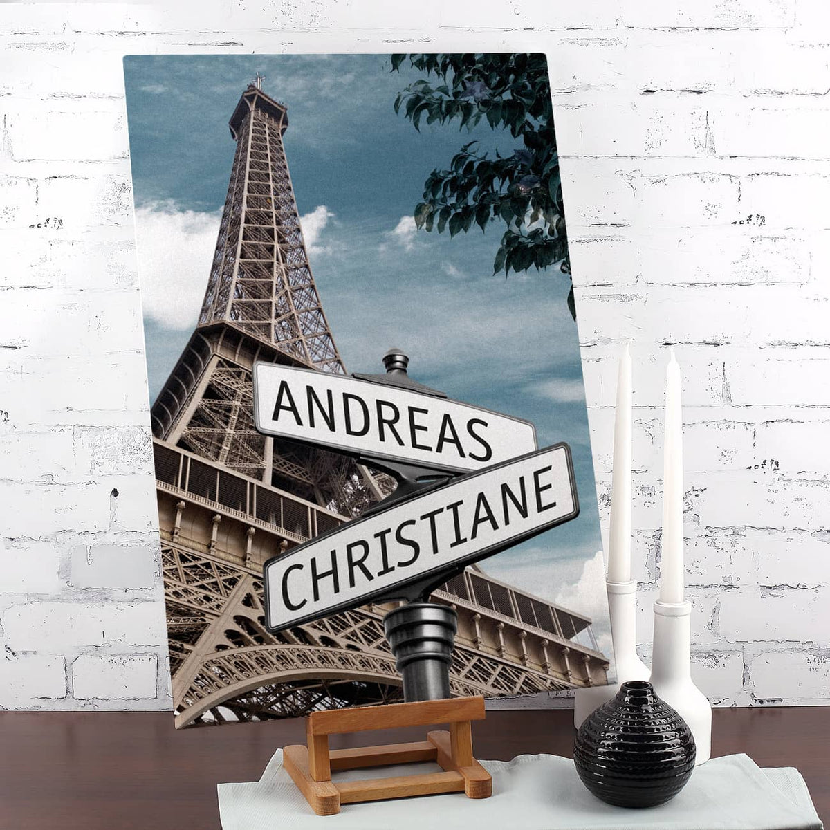 Leinwand Paris Straßenschilder mit Ihren Namen