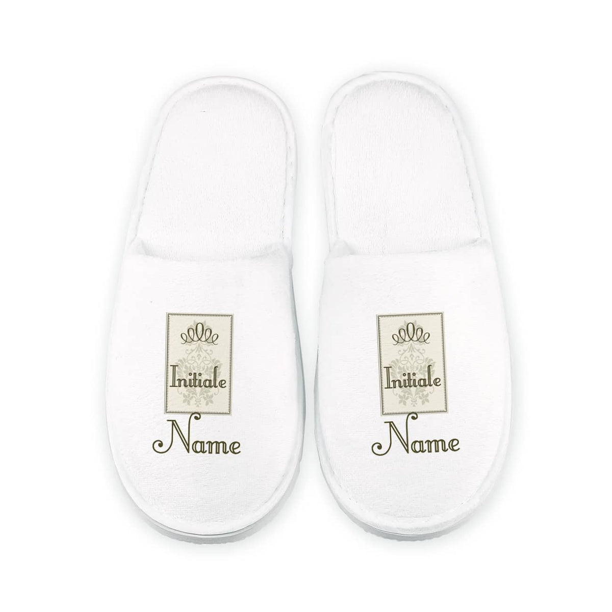 Frottee Slipper Hausschuhe mit Name und Initiale