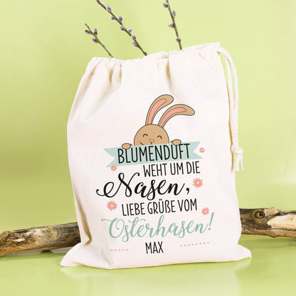 Niedlicher Stoffsack für Oster-Präsente mit persönlichem Aufdruck