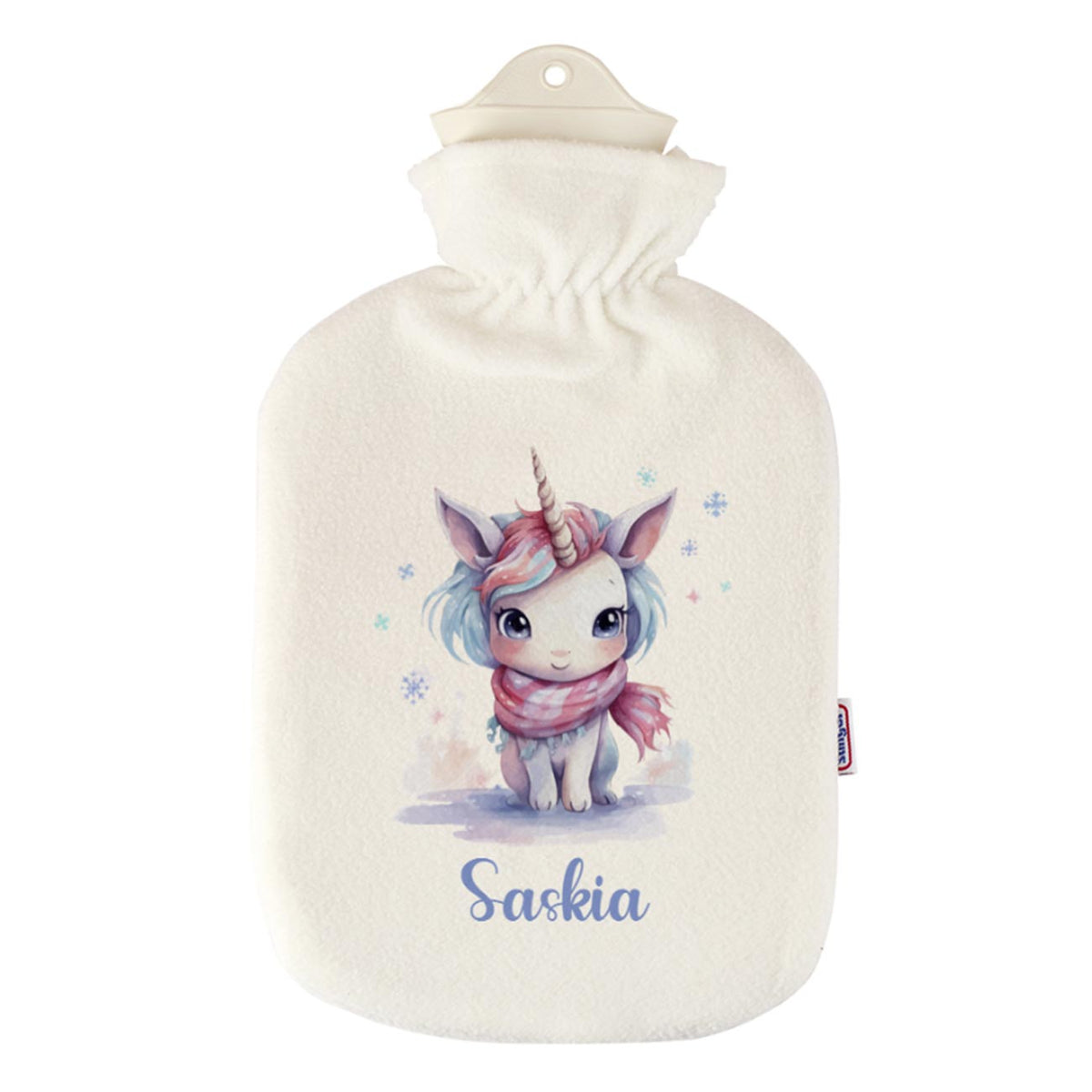  Wärmflasche mit niedlichem Einhorn und Wunschtext