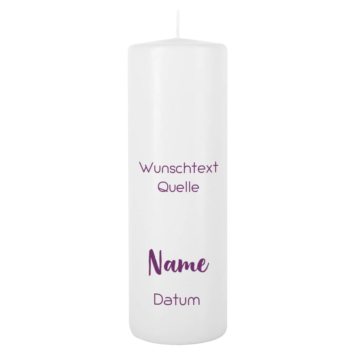 Konfirmationskerze in violett für Mädchen
