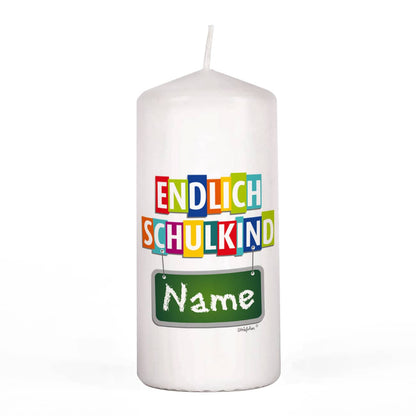 Endlich Schulkind Kerze - mit Name