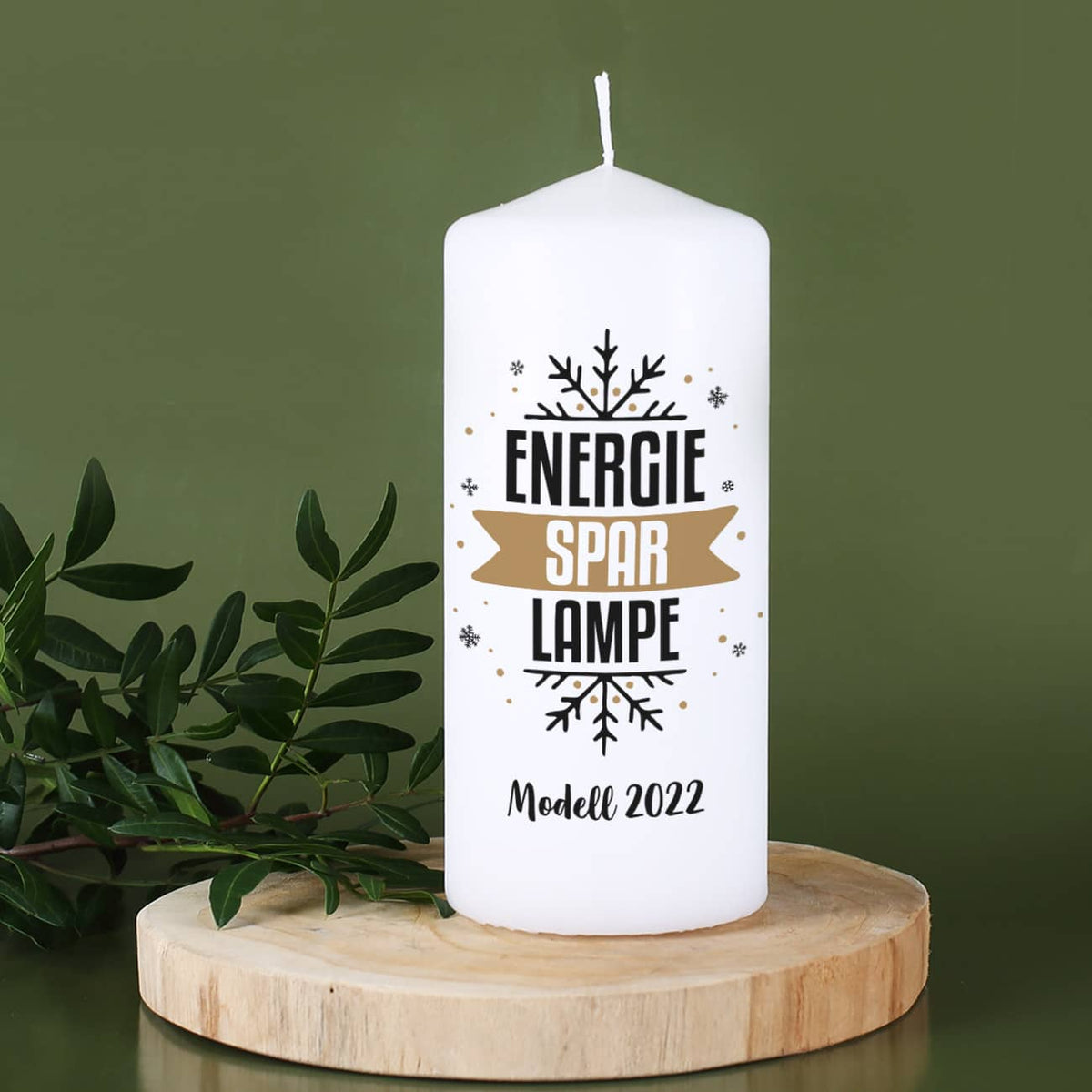 Weihnachtsgeschenk Kerze - EnergieSparLampe - mit Ihrem Text bedruckt