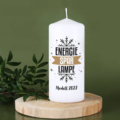 Weihnachtsgeschenk Kerze - EnergieSparLampe - mit Ihrem Text bedruckt