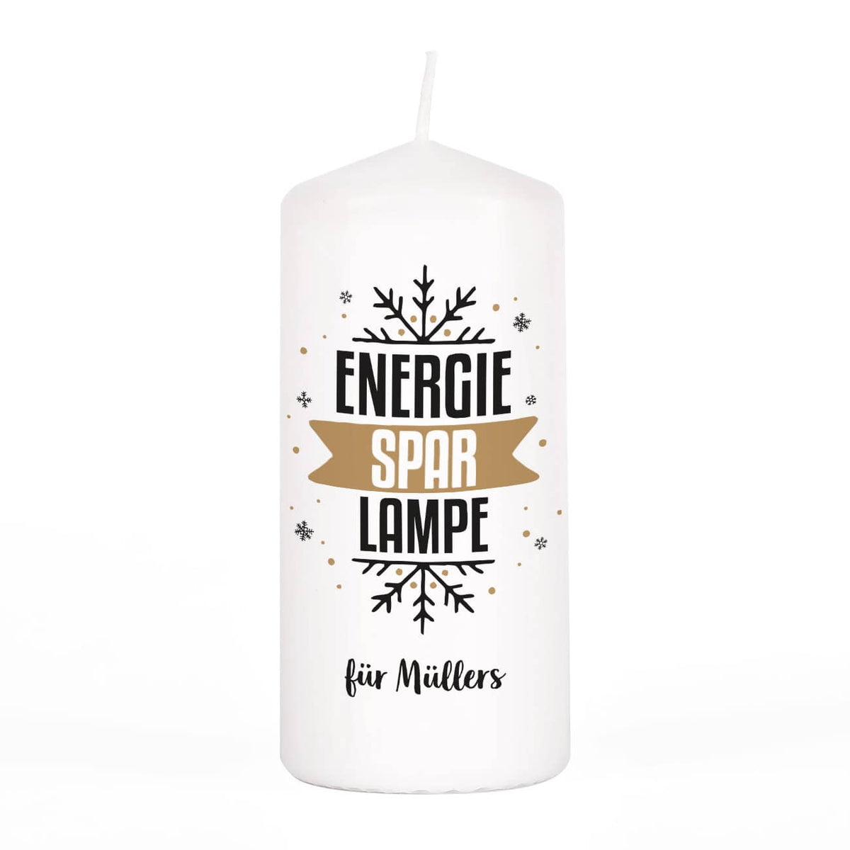 Kerze - EnergieSparLampe - mit Namen bedruckt