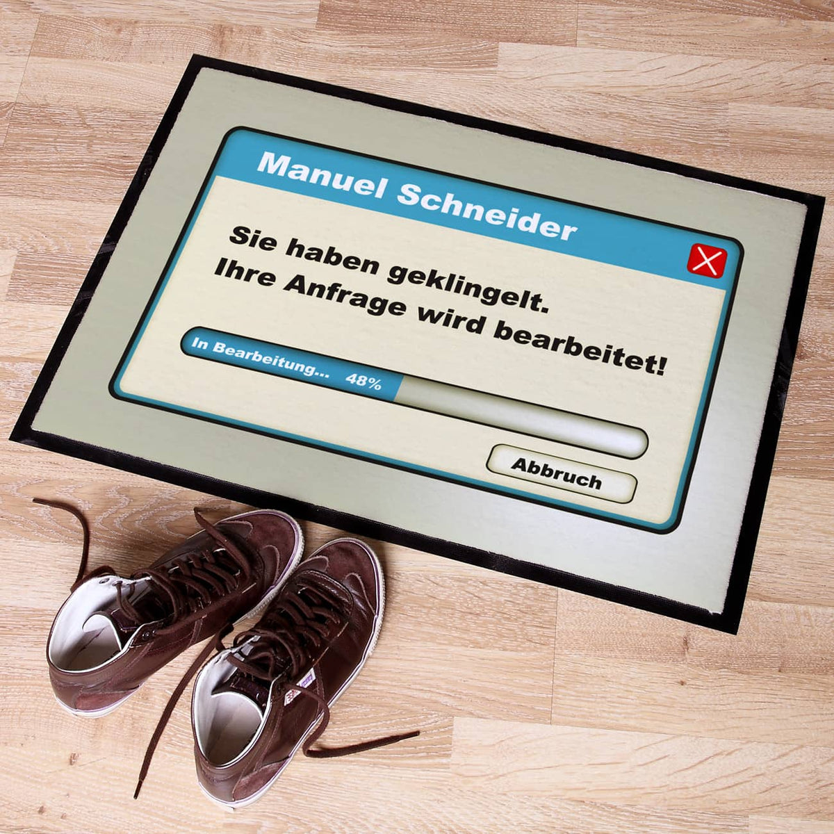 personalisierte Fußmatte Ihre Anfrage wird bearbeitet!