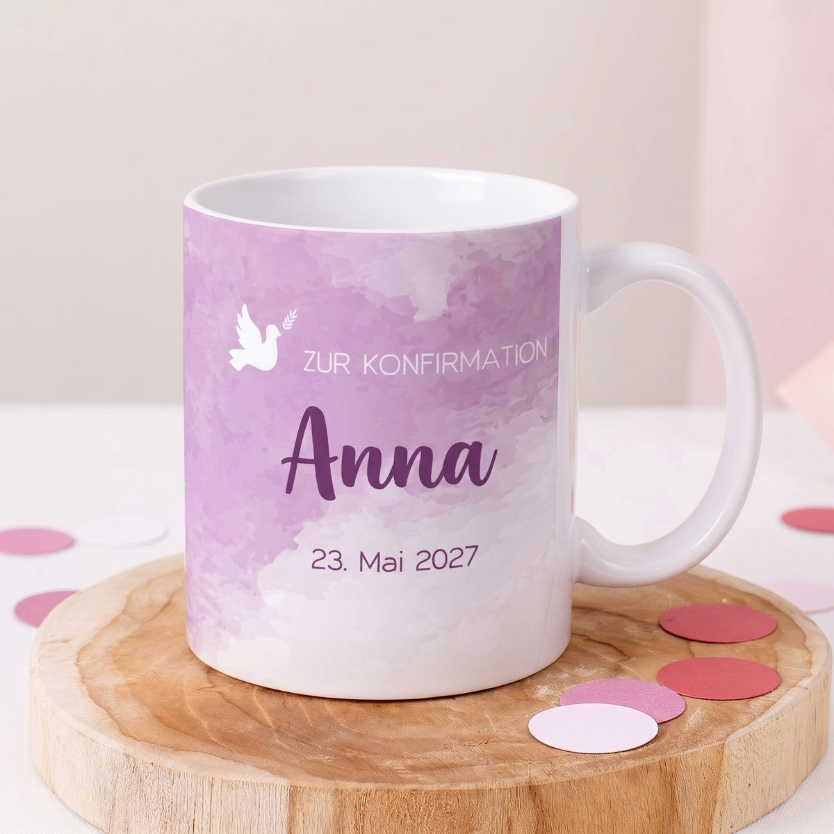Tasse zur Konfirmation für Mädchen personalsiert