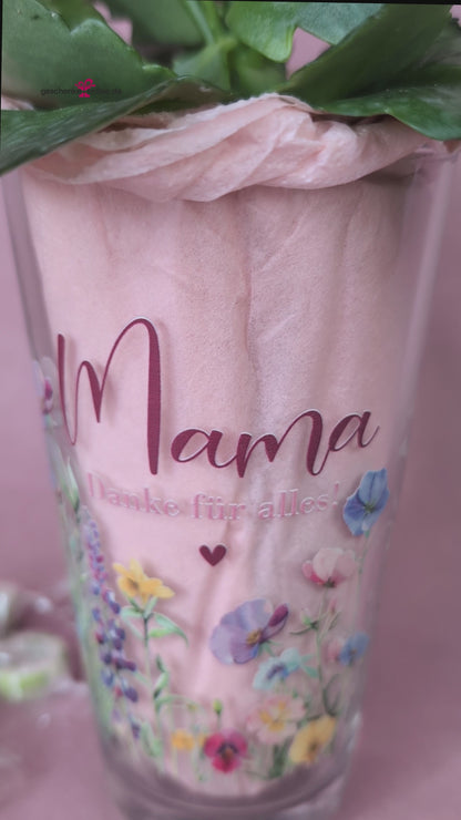 bedrucktes Mama-Trinkglas - Geschenkidee zum Muttertag oder Geburtstag