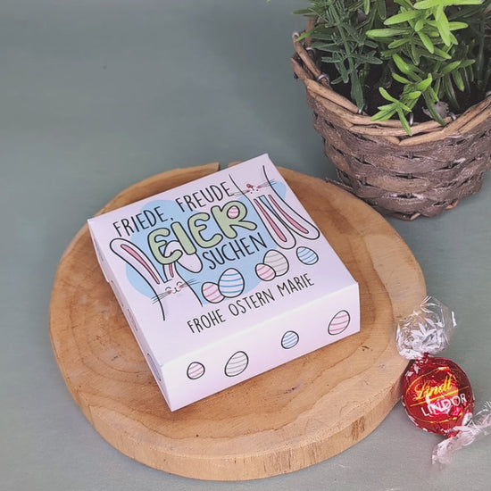 kleines Ostergeschenk - Lindor-Kugeln in personalisierter Geschenkverpackung