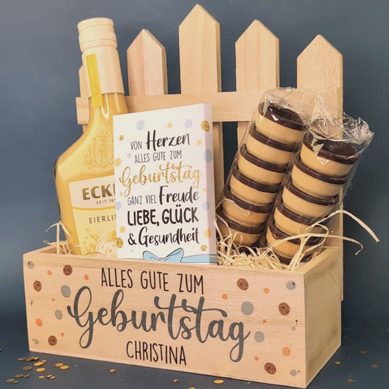personalisiertes Eierlikör Geschenkset zum Geburtstag