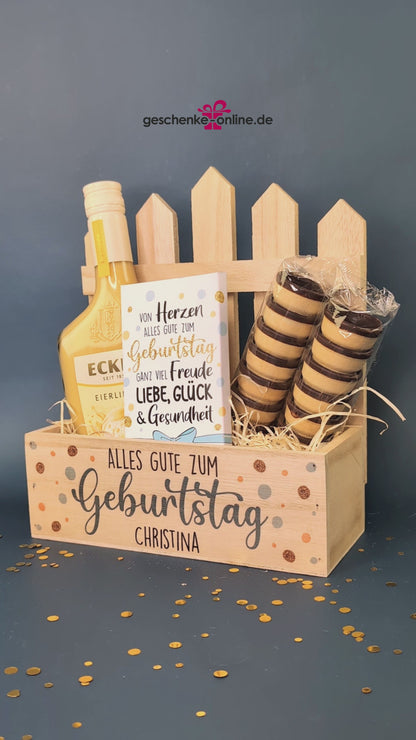 personalisiertes Eierlikör Geschenkset zum Geburtstag