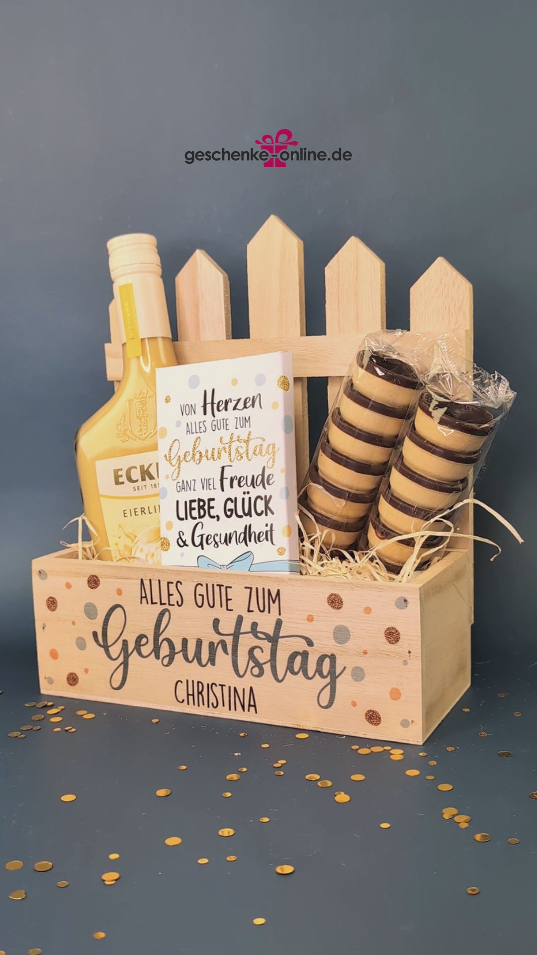 personalisiertes Eierlikör Geschenkset zum Geburtstag