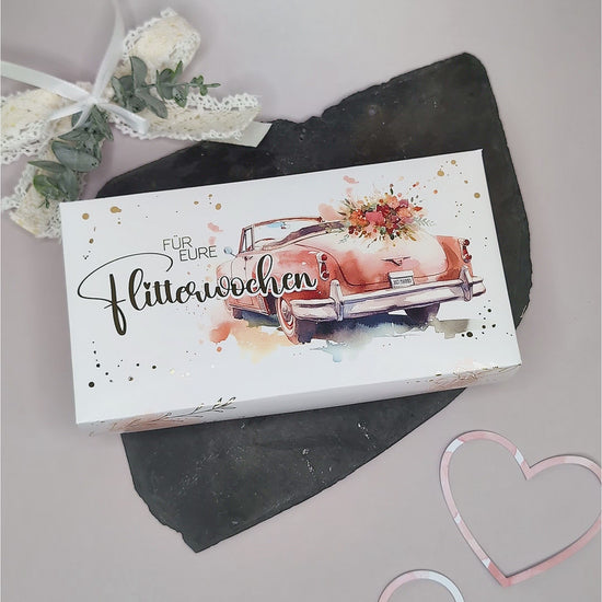 Geldgeschenk zur Hochzeit - Überraschungsbox mit Goldprägung