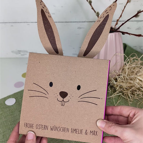 Lindt-Pralinen zu Ostern mit süßer Hasen-Banderole und Wunschtext