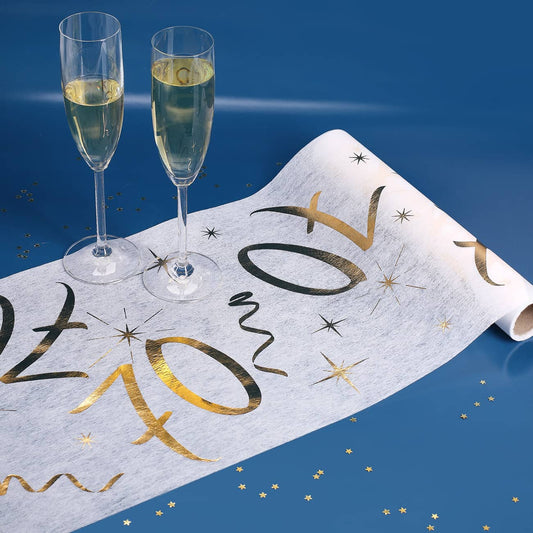 Tischläufer zum 70. Geburtstag in weiß und gold