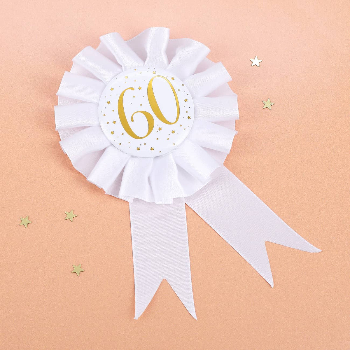 Weiße Rosette zum 60. Geburtstag