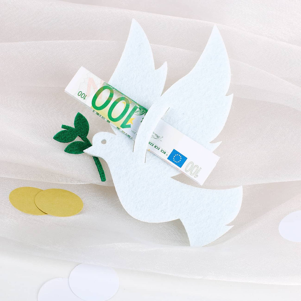 Filztaube für Geldgeschenke zur Hochzeit