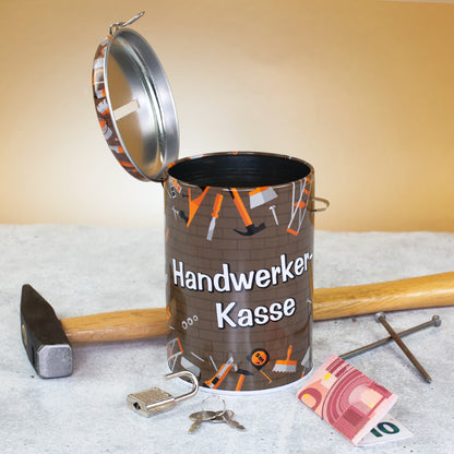 Metall Spardose als Handwerker Kasse