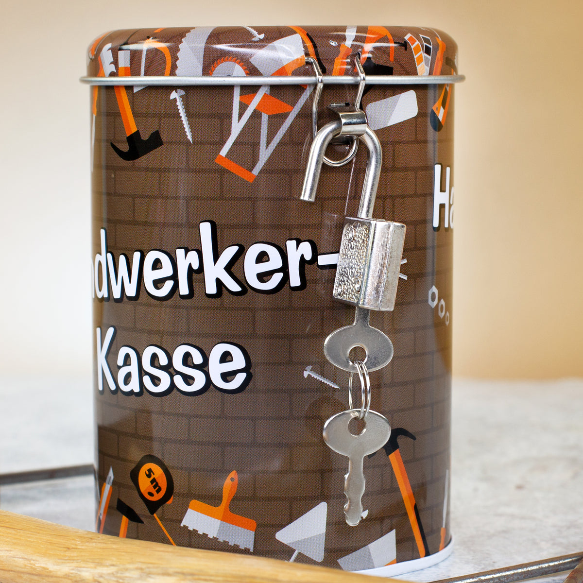 Metall Spardose als Handwerker Kasse