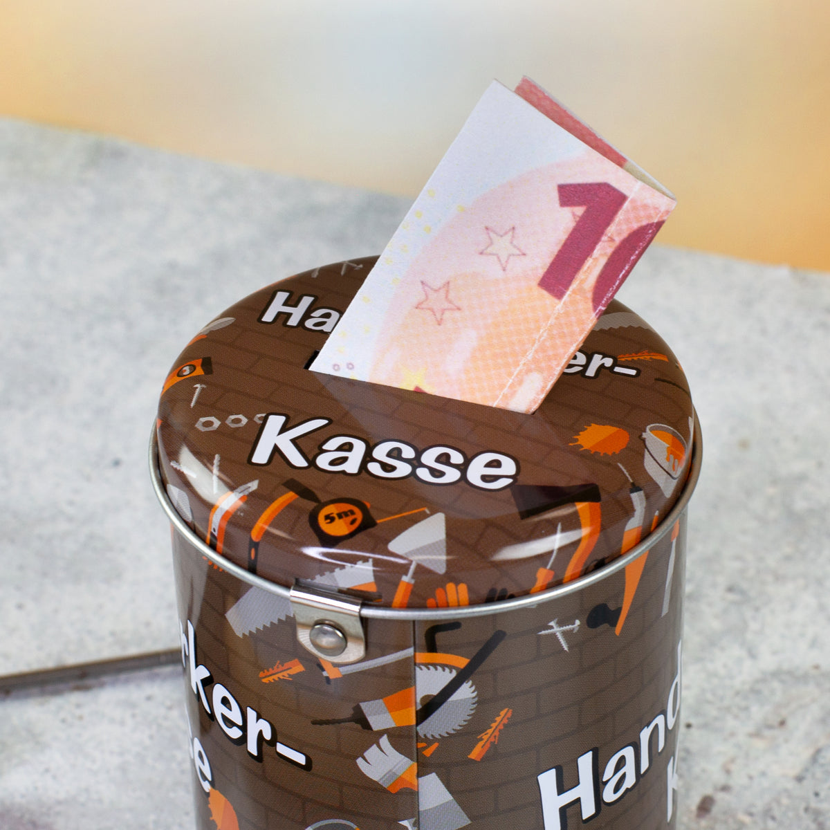Metall Spardose als Handwerker Kasse