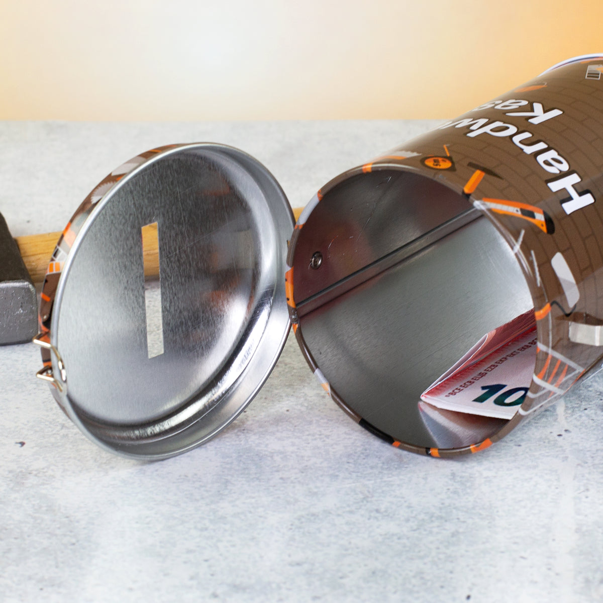 Metall Spardose als Handwerker Kasse