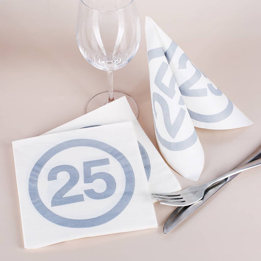 Servietten 25 Silber