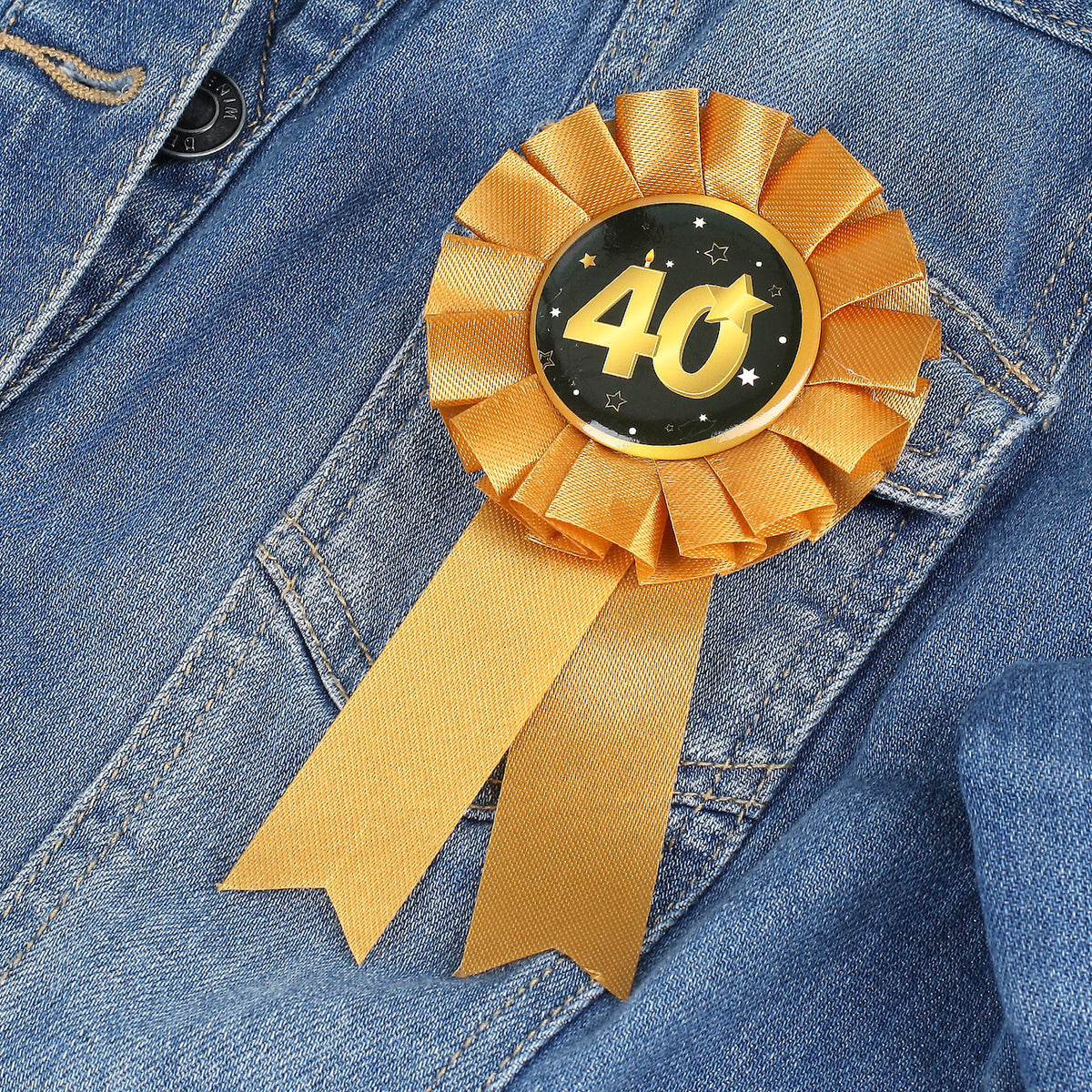 Rosette in gold zum 40. Geburtstag