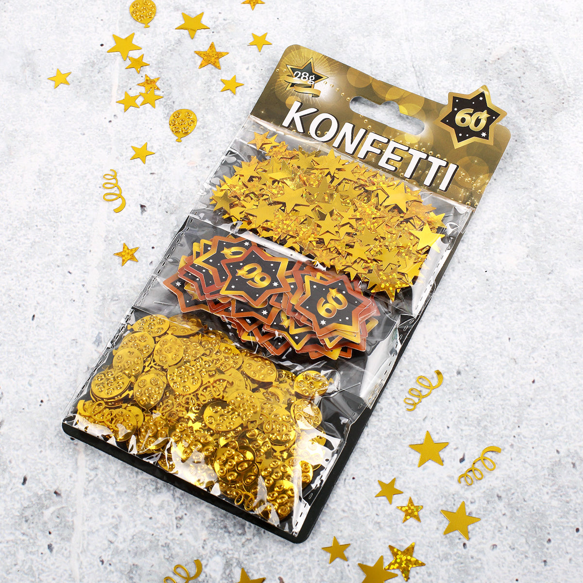 3er Set Konfetti Star zum 60. Geburtstag