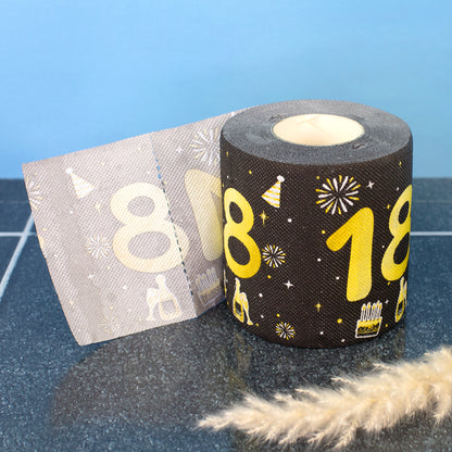 Toilettenpapier zum Geburtstag Schwarz/Gold