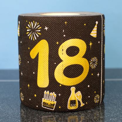 Toilettenpapier zum Geburtstag Schwarz/Gold