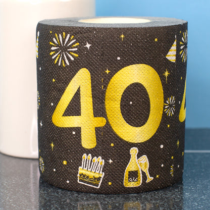 Toilettenpapier zum Geburtstag Schwarz/Gold