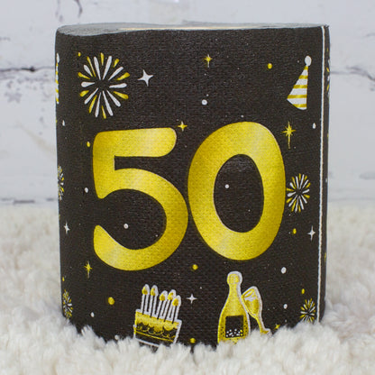 Toilettenpapier zum Geburtstag Schwarz/Gold