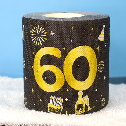 Toilettenpapier zum Geburtstag Schwarz/Gold