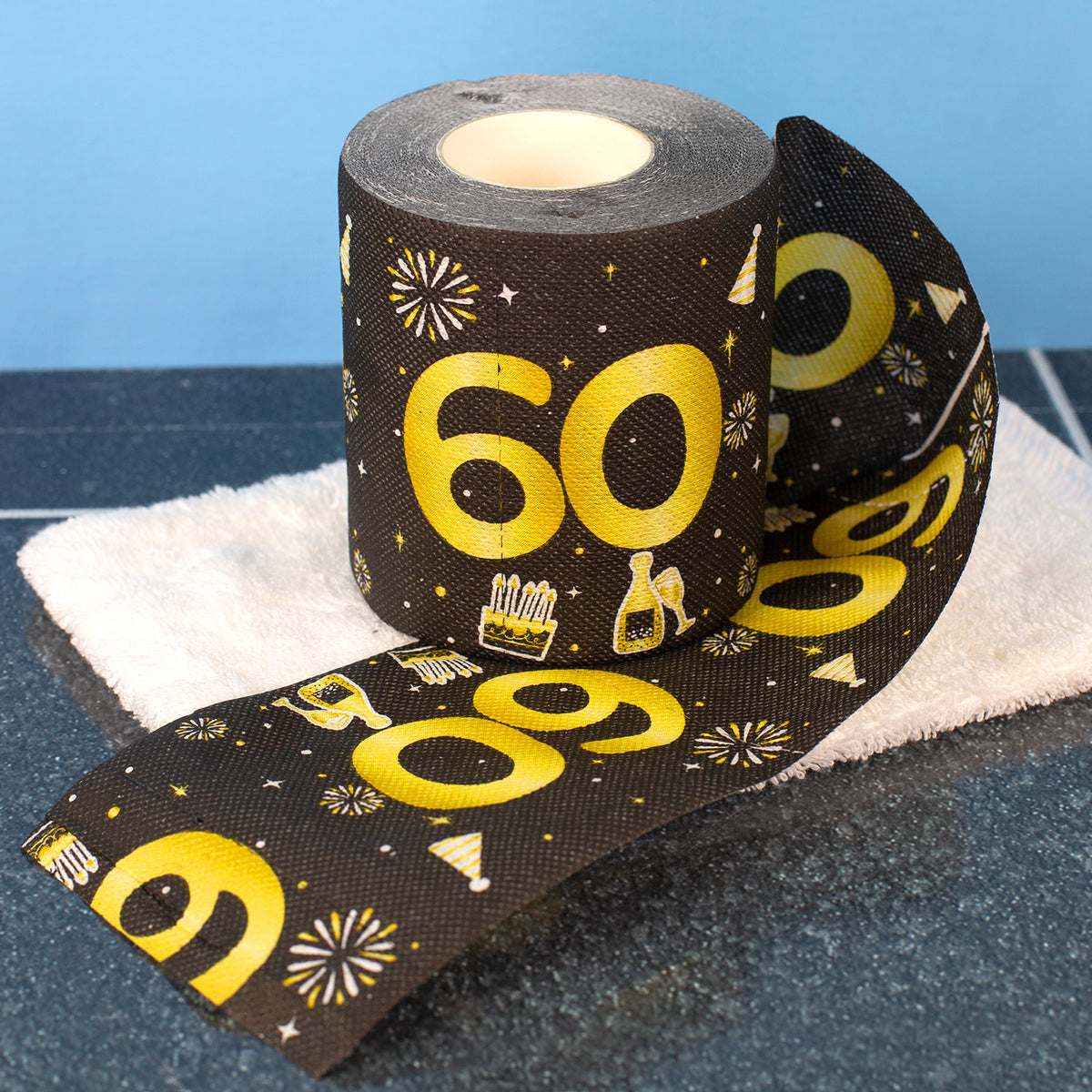 Toilettenpapier zum Geburtstag Schwarz/Gold